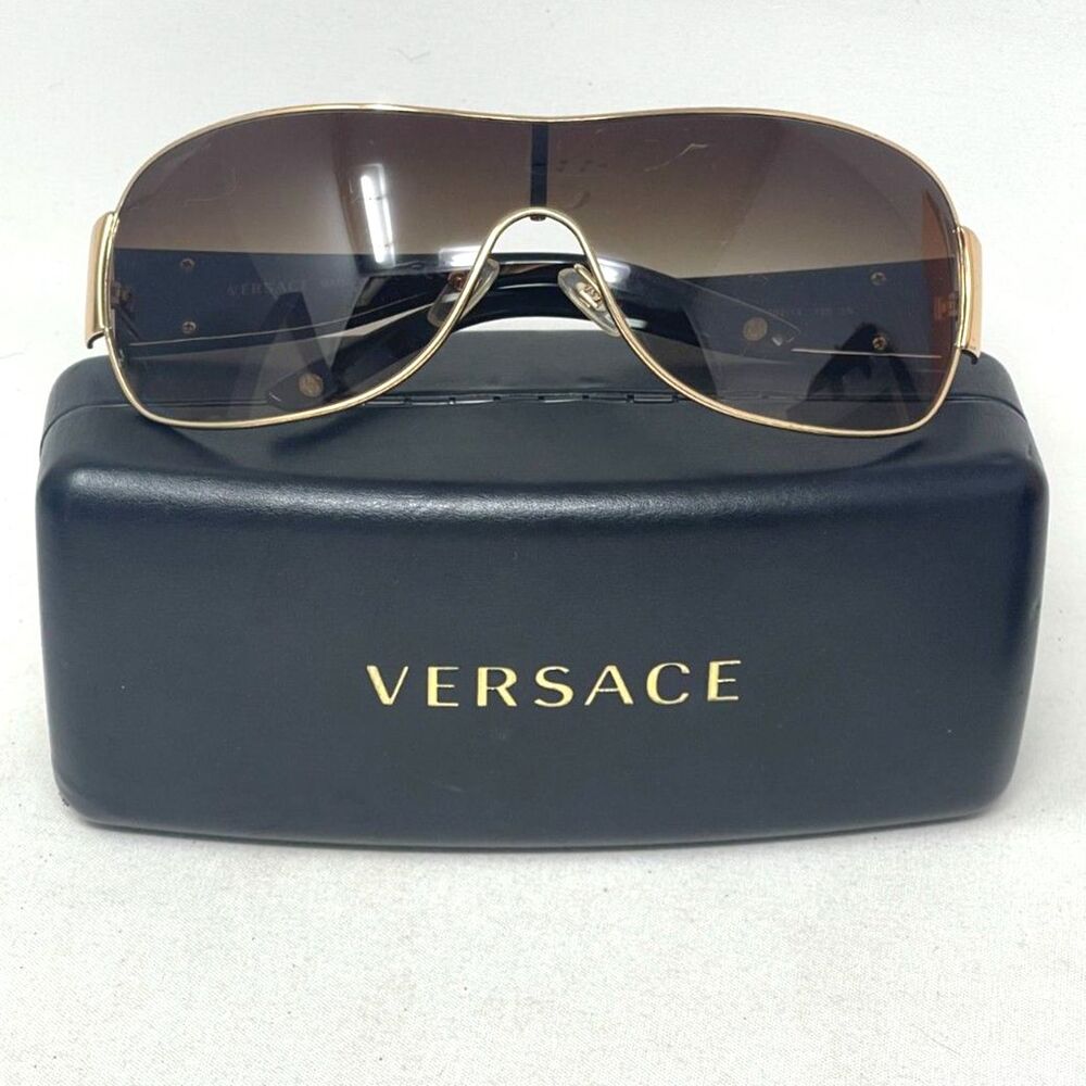 Authentic Versace Shield GOLD Frame Sunglasses with Medusa Logo-Mod 2101 VGC
